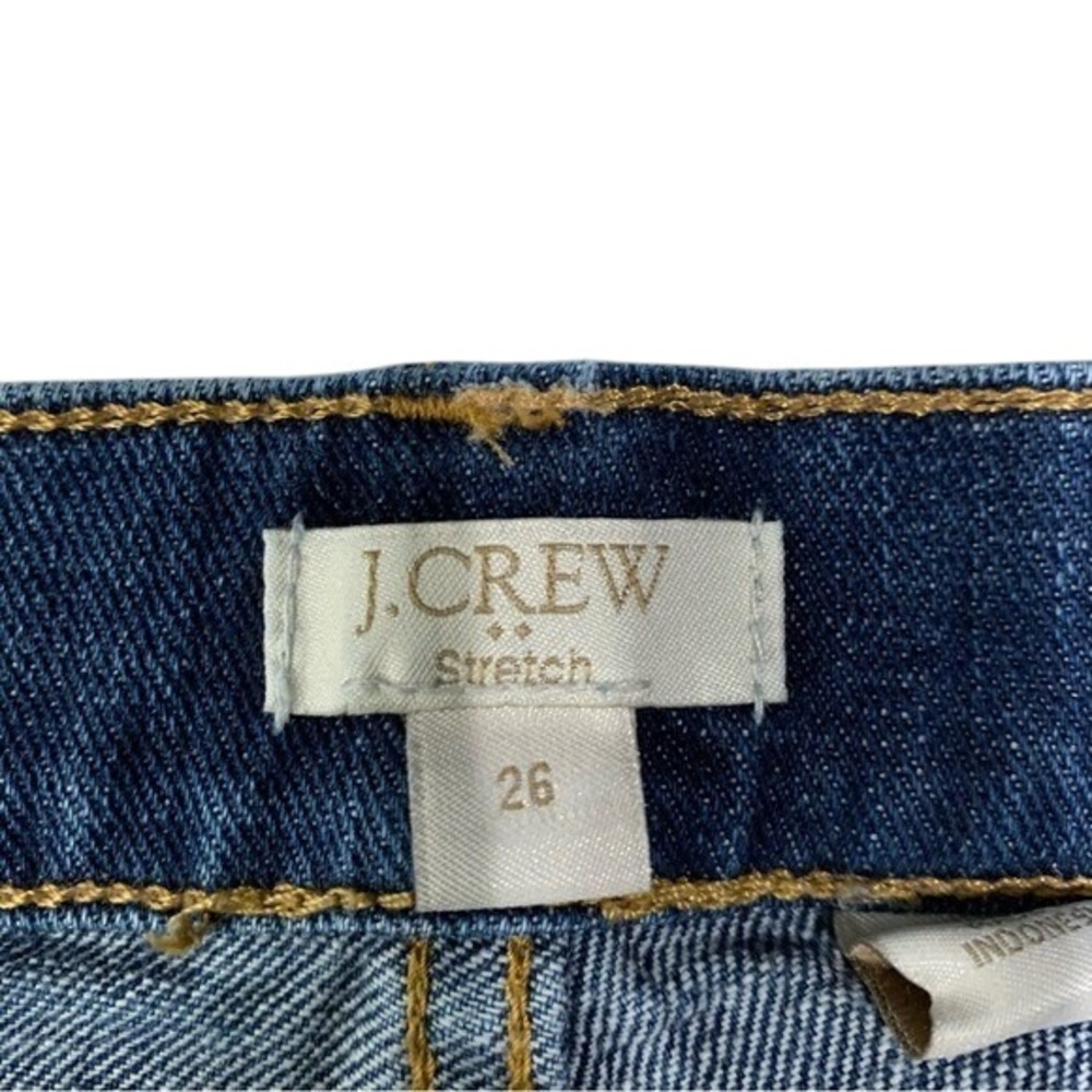 J. Crew Stretch Denim Jeans Distressed Blue Wash Comfort Casual Womens Size 26 - Picture 3 of 10